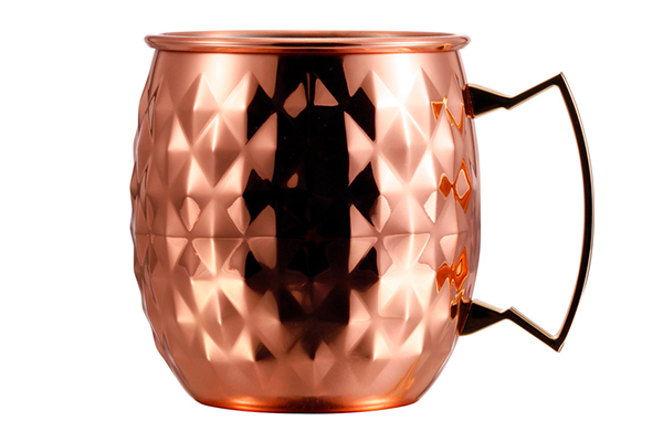 Copper Plated Diamond Moscow Mule Mug